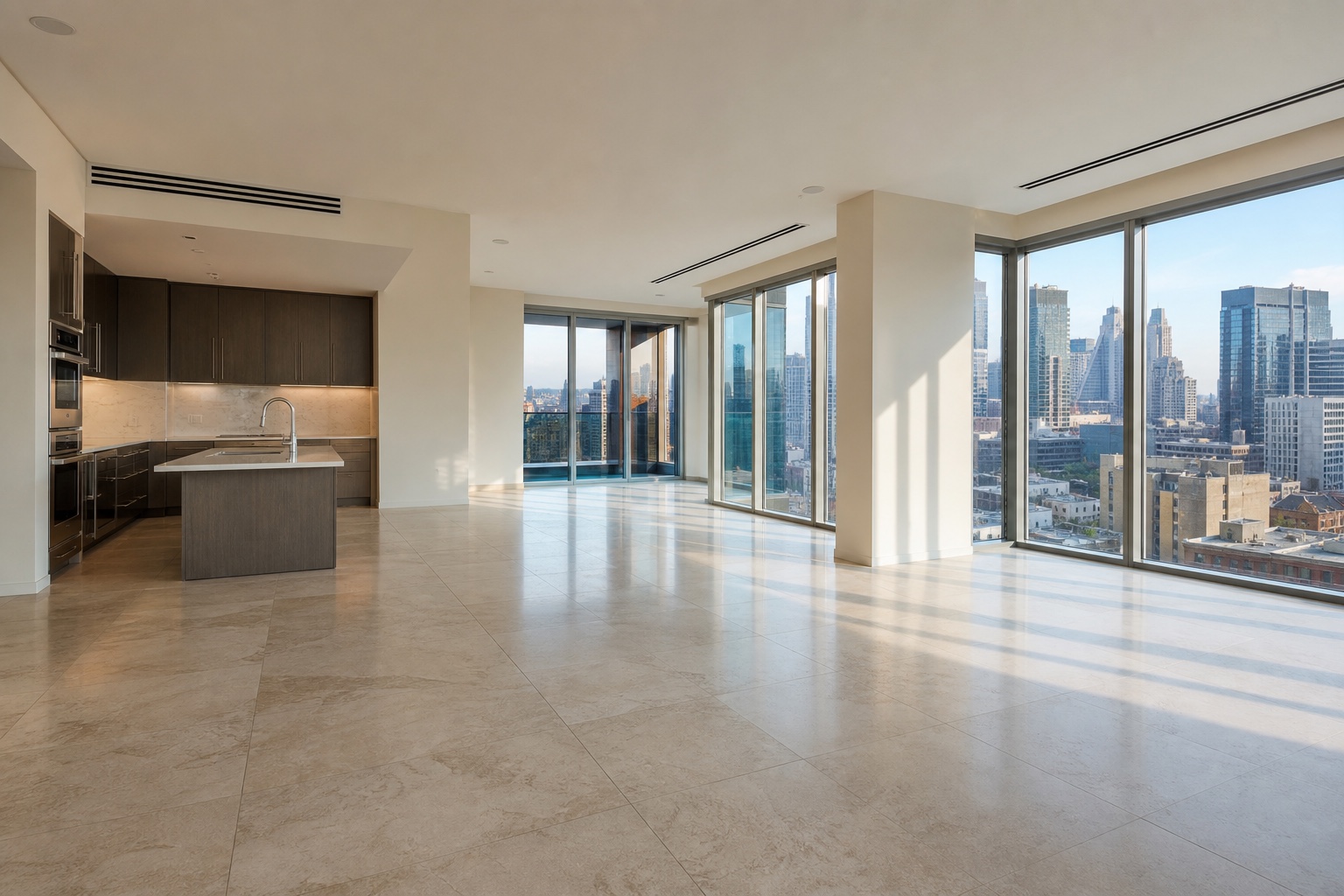Penthouse Open Plan before virtual staging