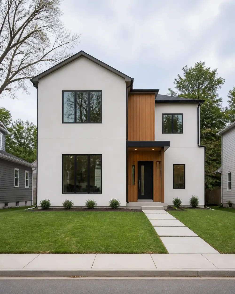 Modern home before landscape design